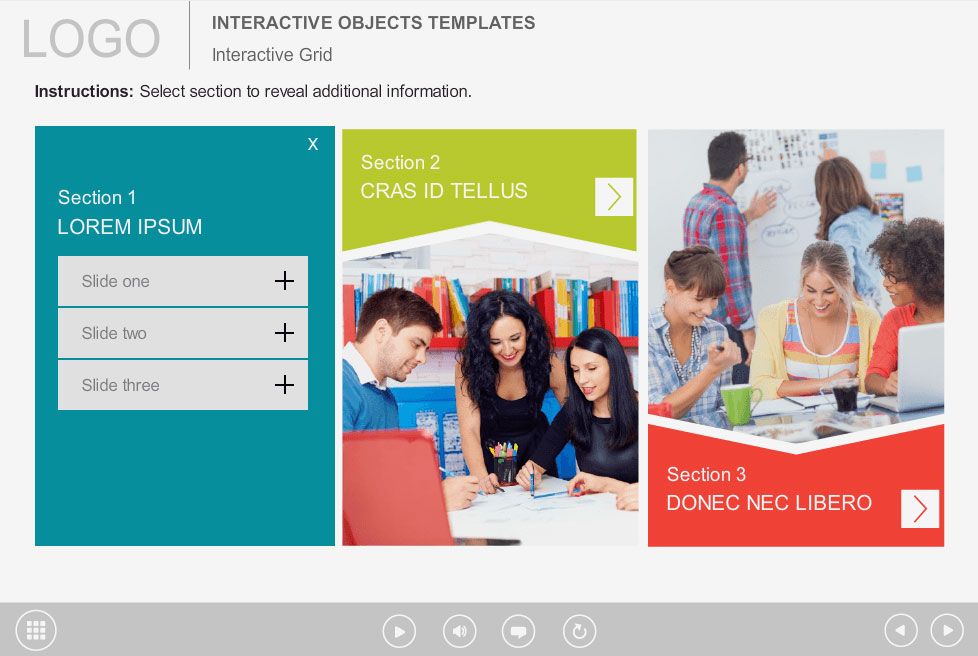 interactive objects elearning templates